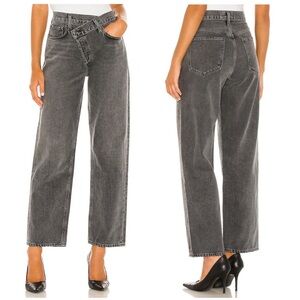 Agolde Women's Gray Straight Leg Jeans